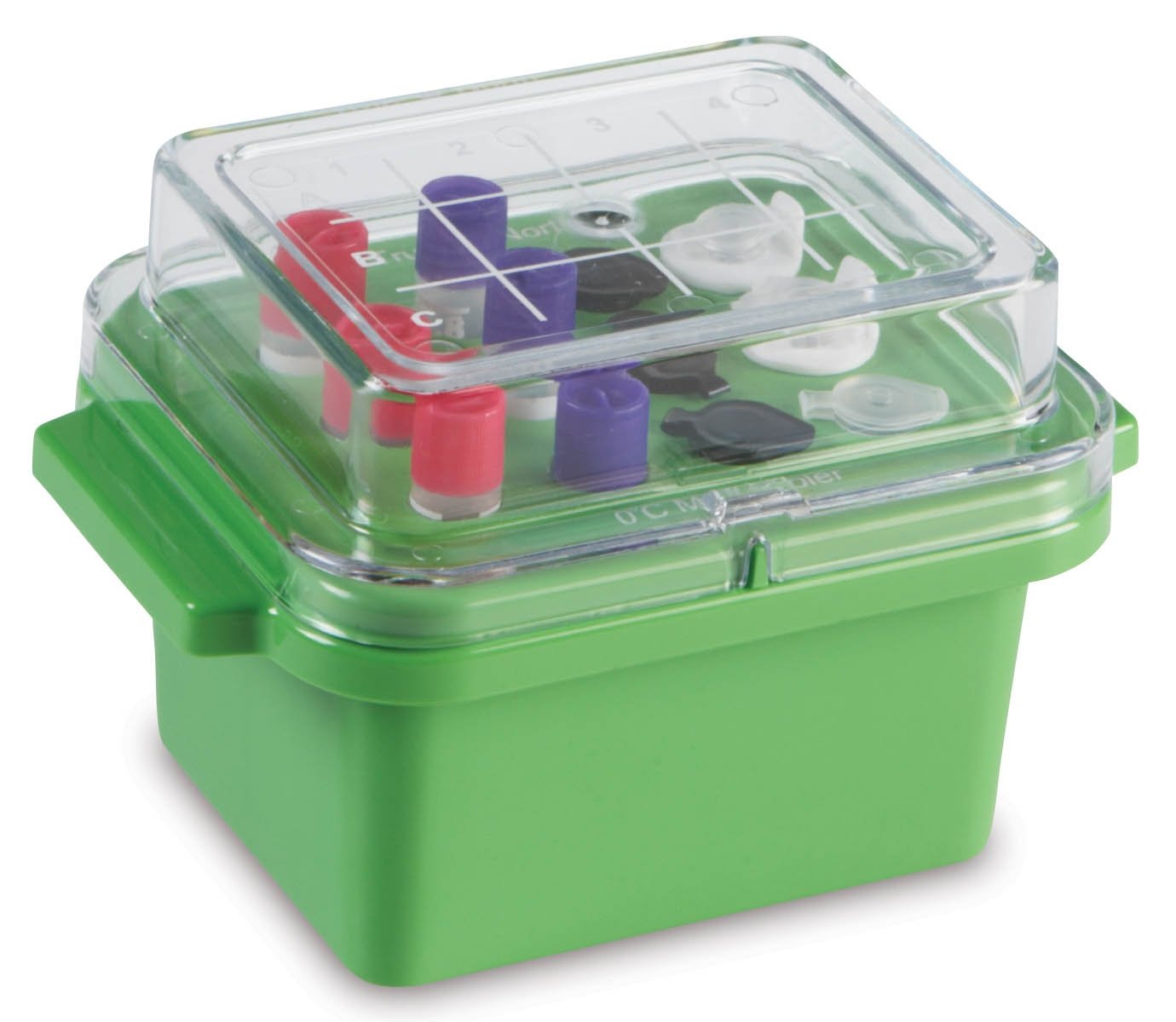 True North Green Mini Cooler 0 Degrees C - Clear Lid - 12 x 0.5-2.0 mL