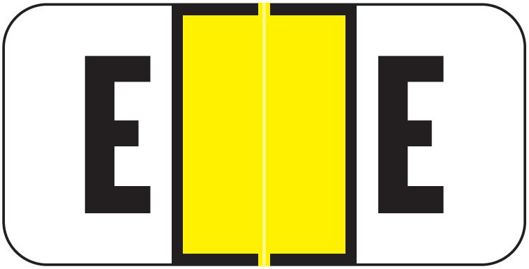 Jeter 2900 Match JSAM Series Alpha Roll Labels - Letter E - Yellow