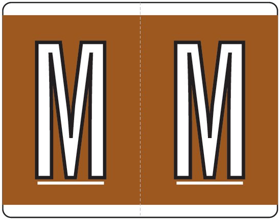 Kardex PSF-139 Match KXAM Series Alpha Roll Labels - Letter M - Brown
