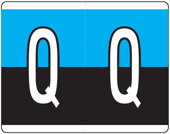 Kardex PSF-139 Match KXAM Series Alpha Roll Labels - Letter Q - Blue and Black