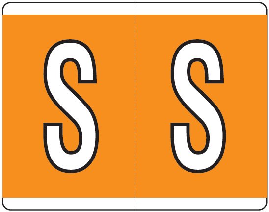 Kardex PSF-139 Match KXAM Series Alpha Roll Labels - Letter S - Orange