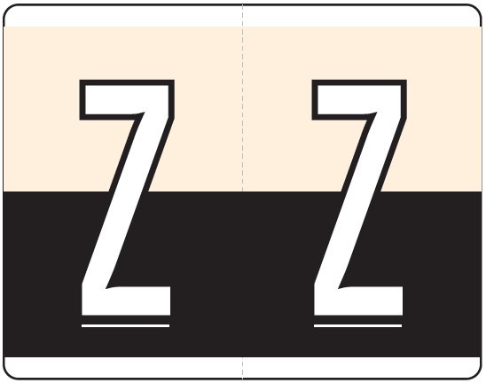 Kardex PSF-139 Match KXAM Series Alpha Roll Labels - Letter Z - Tan and Black