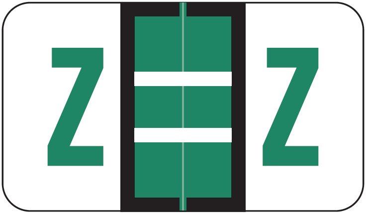 POS 3400 Match POAM Series Alpha Roll Labels - Letter Z - Dark Green