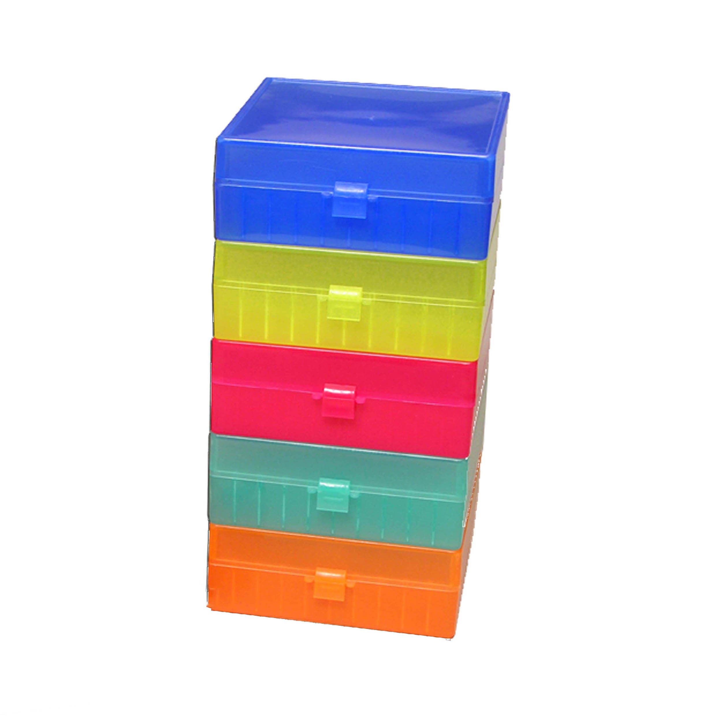 Storage Box with Hinged Lid for 100 x 1.5mL Tubes - Rainbow Pack (Case of 30)