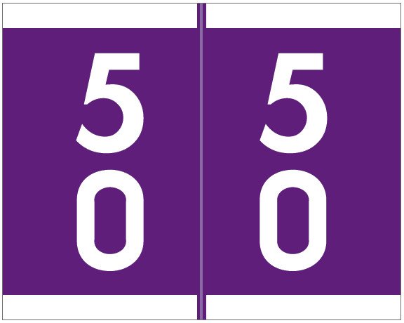 Barkley FDSFM Match SFDM Series Numeric Roll Labels - Number 50 To 59 - Purple