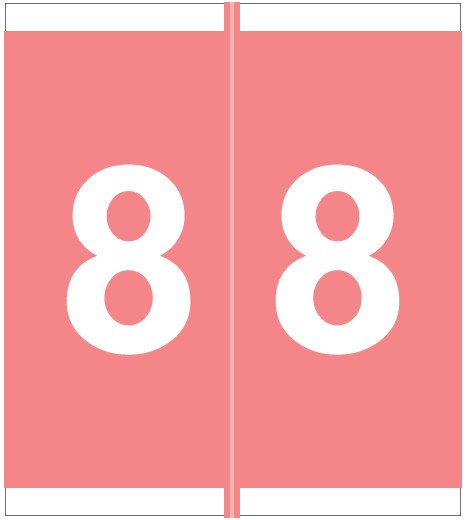Barkley FNSFM Match SFNM Series Numeric Roll Labels - Number 8 - Pink