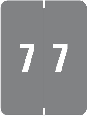 Smead XLCC Match SMNM Series Numeric Roll Labels - Number 7 - Gray