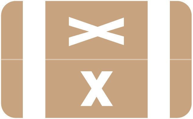 Smead Alpha-Z ACCS Match SMPK Series Alpha Sheet Labels - Letter X - Light Brown