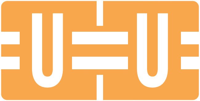 Tab Products Match TBAV Series Alpha Roll Labels - Letter U - Fluorescent Orange