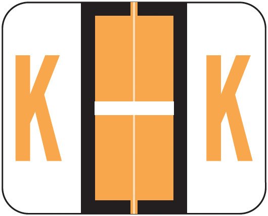 Smead BCCR Match TPAM Series Alpha Roll Labels - Letter K - Fluorescent Orange
