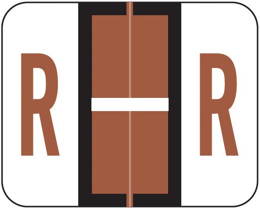 Tab Products Match TPAV Series Alpha Roll Labels - Letter R - Brown