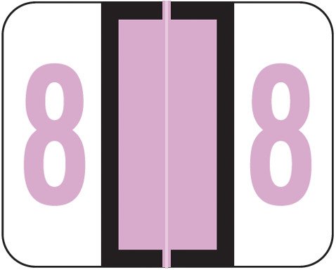 Tab Products Match TPNV Series Numeric Roll Labels - Number 8 - Lilac