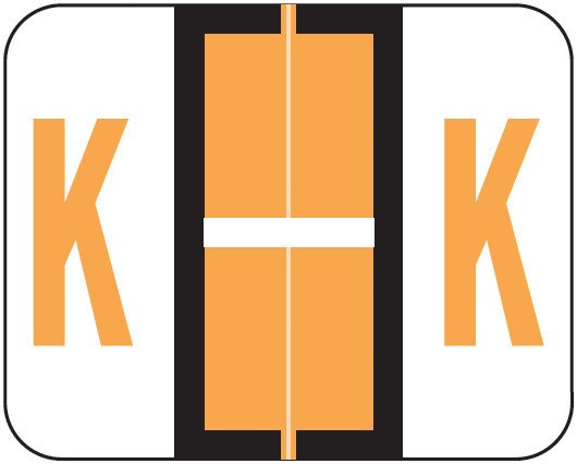 Smead BCCS Match TPPK Series Alpha Sheet Labels - Letter K - Fluorescent Orange
