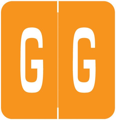 GBS 8848 Match VRPK Series Alpha Sheet Labels - Letter G - Orange