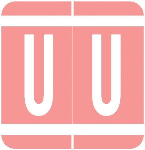 GBS 8848 Match VRPK Series Alpha Sheet Labels - Letter U - Pink