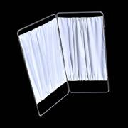King Economy Privacy Screen with U-Hinge and White Vinyl Panel - 2 Section