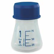 BrandTech Erlenmeyer Flasks (PP) with Screw Caps (PP) - 75mL (Pack of 6)