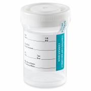 90mL (3oz) Tite-Rite Container with Attached Screw Cap and Tab Seal ID Label - Sterile (Case of 400)