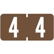 Tab Products 1280 Match Numeric Color Roll Labels - Number 4 - Brown