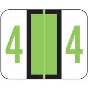 Tab Products 1282 Match Numeric Color Roll Labels - Number 4 - Light Green