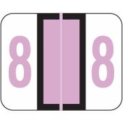 Tab Products 1282 Match Numeric Color Roll Labels - Number 8 - Lilac