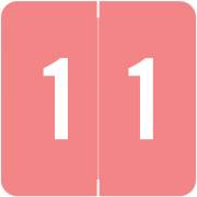 ACME Match ACNM Series Numeric Color Roll Labels - Number 1 - Pink