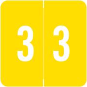 ACME Match ACNM Series Numeric Color Roll Labels - Number 3 - Yellow