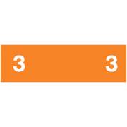 AMES L-A-00134RB Match AENP Series Numeric Color Roll Labels - Number 3 - Orange