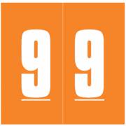 IFC #CL3300 Match System #3 Numeric Color Roll Labels - Number 9 - Orange