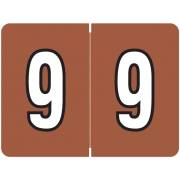 DataFile/Tab L8700 Match AL8700 Series Numeric Roll Labels - Number 9 - Brown