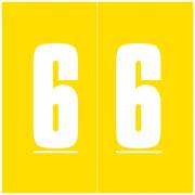 AMES L-A-00178RLP Match AMNM Series Numeric Roll Labels - Number 6 - Yellow