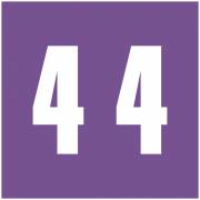 AMES L-A-00178RL Match AMNP Series Numeric Roll Labels - Number 4 - Purple