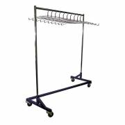 Mobile Z-Base Apron Storage Rack with 10 Steel Apron Hangers