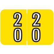 Barkley FDBKM Match BADM Series Numeric Roll Labels - Number 20 To 29 - Yellow