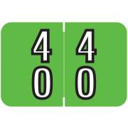 Barkley FDBKM Match BADM Series Numeric Roll Labels - Number 40 To 49 - Green