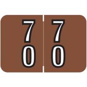 Barkley FDBKM Match BADM Series Numeric Roll Labels - Number 70 To 79 - Brown