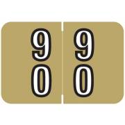 Barkley FDBKM Match BADM Series Numeric Roll Labels - Number 90 To 99 - Gold