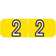 Barkley FNBAM Match BANM Series Numeric Roll Labels - Number 2 - Yellow