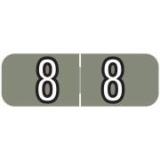 Barkley FNBAM Match BANM Series Numeric Roll Labels - Number 8 - Gray