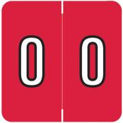 Barkley FNBRM Match BKNM Series Numeric Roll Labels - Number 0 - Red