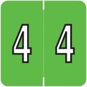 Barkley FNBRM Match BKNM Series Numeric Roll Labels - Number 4 - Green