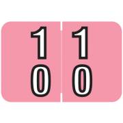 Barkley FDDBM Match BXDM Series Numeric Roll Labels - Number 10 To 19 - Pink