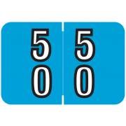 Barkley FDDBM Match BXDM Series Numeric Roll Labels - Number 50 To 59 - Blue