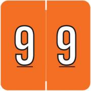 Barkley FNDBM Match BXNM Series Numeric Roll Labels - Number 9 - Dark Orange