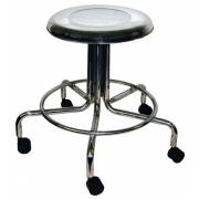 MRI Non-Magnetic Stainless Steel Stool with Dual Wheel Casters - No Backrest - Height Adjustable 15
