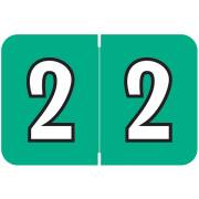Colwell Jewel Match CONM Series Numeric Roll Labels - Number 2 - Jade