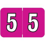 Colwell Jewel Match CONM Series Numeric Roll Labels - Number 5 - Fuschia