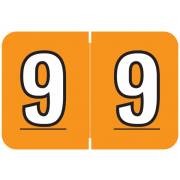 Colwell Jewel Match CONM Series Numeric Roll Labels - Number 9 - Light Orange