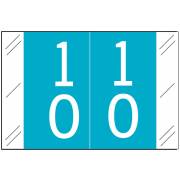 Tabbies 11200 Match CRDM Series Numeric Roll Labels - Number 10 To 19 - Light Blue