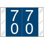 Tabbies 11200 Match CRDM Series Numeric Roll Labels - Number 70 To 79 - Dark Blue